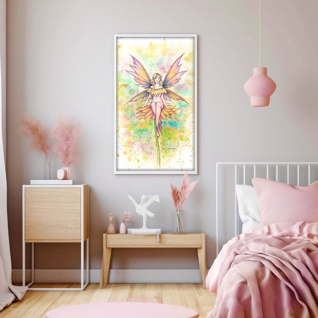 Poster Jours ensoleillés Fairy Aquarelle Peinture (Créateur téléchargé)