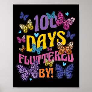 Poster Jours Fluttered By - 100th Day Of School Butterfly