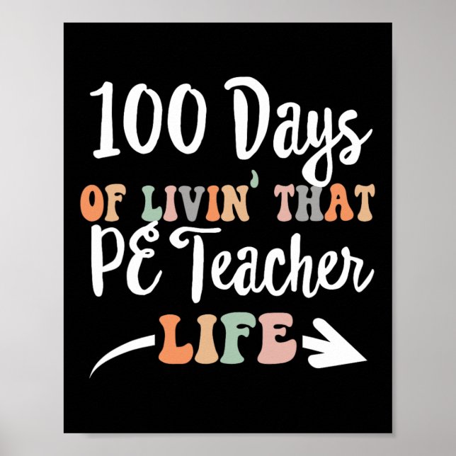 Poster Jours Pe Enseignant 100e Jour De L'École Éducation (Devant)
