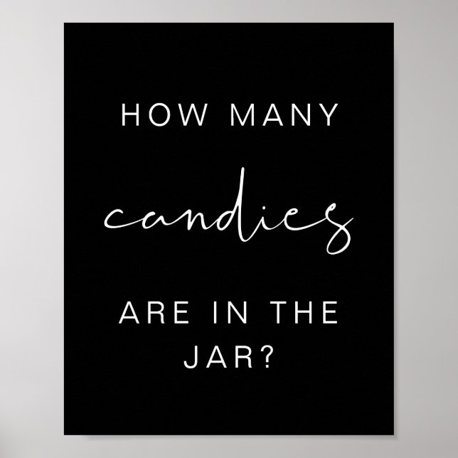 Poster JOVI Black Edgy Combien de Candies Baby shower Jeu (Devant)