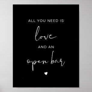 Poster JOVI Black Tout ce dont vous avez besoin est Love