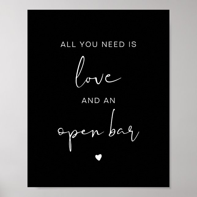 Poster JOVI Black Tout ce dont vous avez besoin est Love  (Devant)