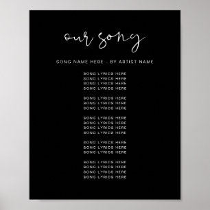 Poster JOVI Modern Edgy Black Mariage Chanson Lyrics Post