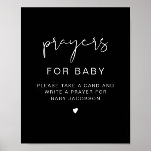 Poster JOVI Panneau de prières pour bébé Edgy Black pour