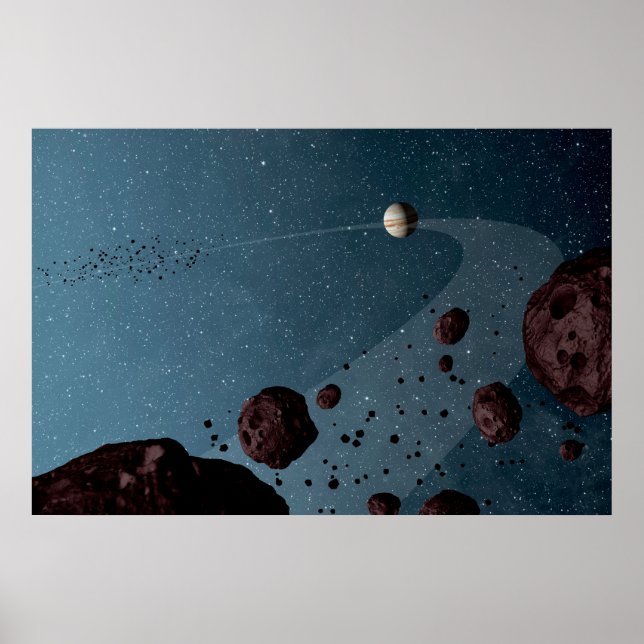 Poster Jovian Trojans Astéroïdes. (Devant)