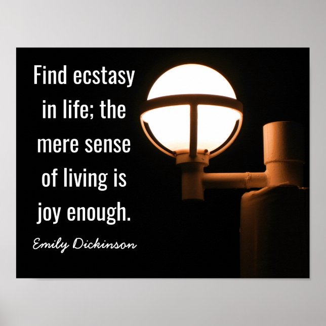 Poster Joy Enough — Citation d'Emily Dickinson - Art Prin (Devant)