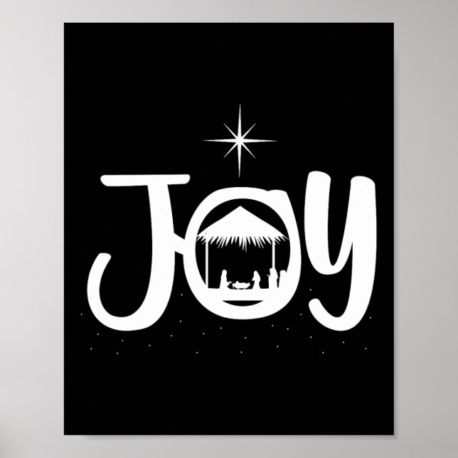 Poster Joy Jesus Nativity Scene Cool Christmas Apparel  (Devant)