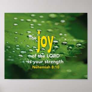 Poster JOY Nehemiah 8:10 Inspirationnel chrétien