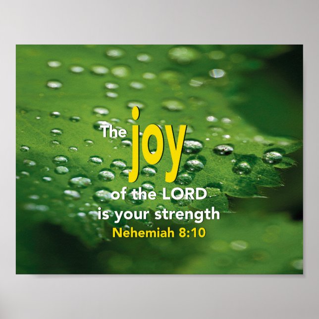 Poster JOY Nehemiah 8:10 Inspirationnel chrétien (Devant)