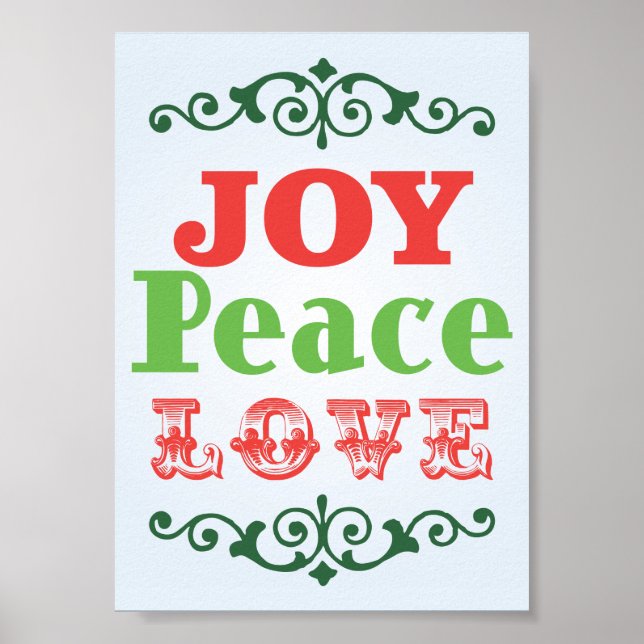 Poster Joy Peace Love (Devant)