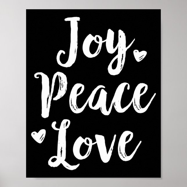 Poster Joy Peace Love Red Brushed Script Womens Holiday  (Devant)