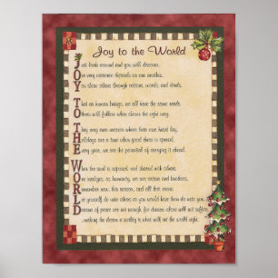 Poster "Joy to the World" Acrostic Poem Canvas Imprimer