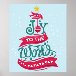 Poster Joy to the World Christmas Citation Typographie