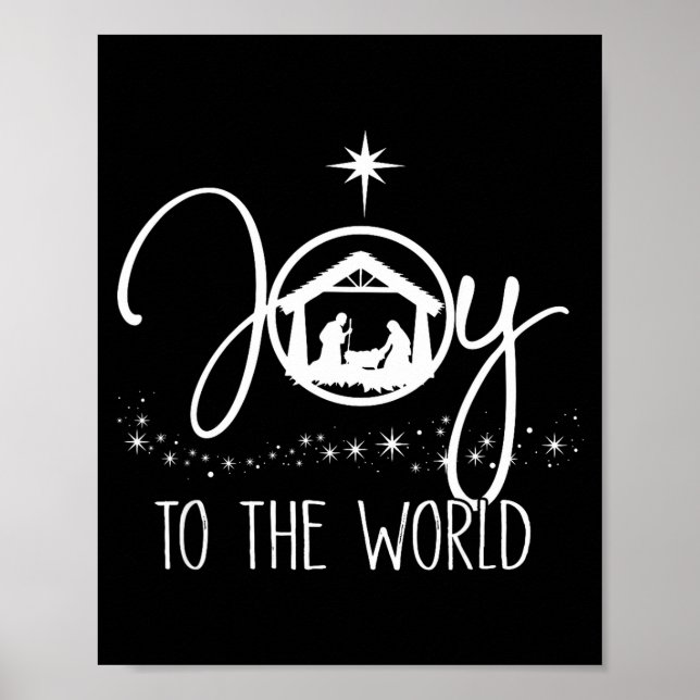 Poster Joy To The World Jesus Christian Nativity Scence C (Devant)