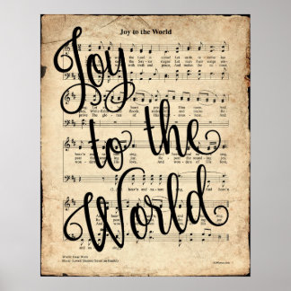 Poster Joy to the World Vintage Hymn Imprimer