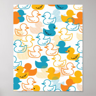 Poster Joyeuse baignade une patte de canards Motif II