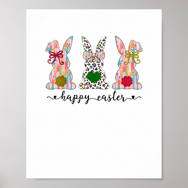 Poster Joyeuse coquette de Pâques lapin de Pâques avec la (Devant)