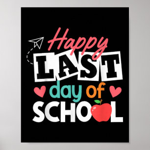 Poster Joyeuse Dernière Journée D'Enseignant Fin D'Année