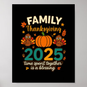 Poster Joyeuse famille Thanksgiving ensemble 2025 Équipag