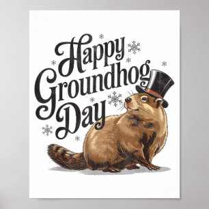 Poster Joyeuse fête de la marmotte Costume d'animal de ma