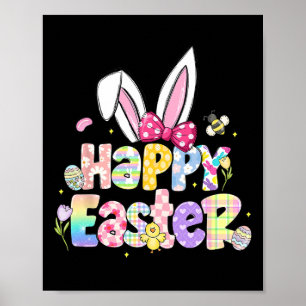 Poster Joyeuse fête de Pâques Mignon oeuf lapin Célébrez 