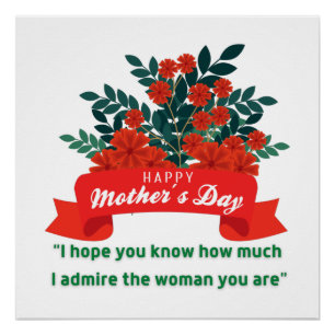 Poster Joyeuse Fête Des Mères Avec Amour Et Fleurs T-shir