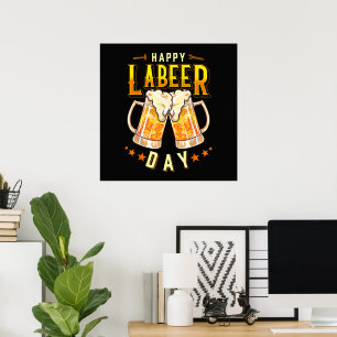 Poster Joyeuse fête du Labeer drôle Fête du Travail