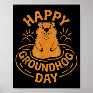 Poster Joyeuse Fête Du Marmotte Enfants Tout-Petits Homme