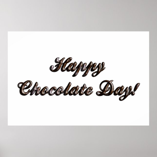 Poster Joyeuse journée de chocolat pour la typographie (Devant)
