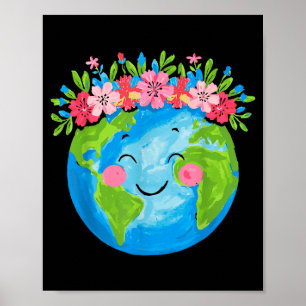 Poster Joyeuse Journée de la Terre 2025 Terre Mignonne Fl