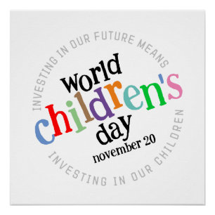 Poster Joyeuse Journée mondiale des enfants colorée