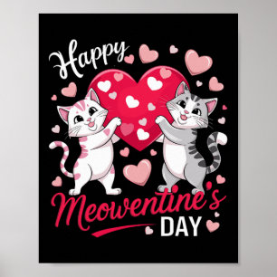 Poster Joyeuse Meowentine Saint Valentin Drôle Mignon Amo
