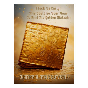 Poster Joyeuse Pâque ! Matza d'or