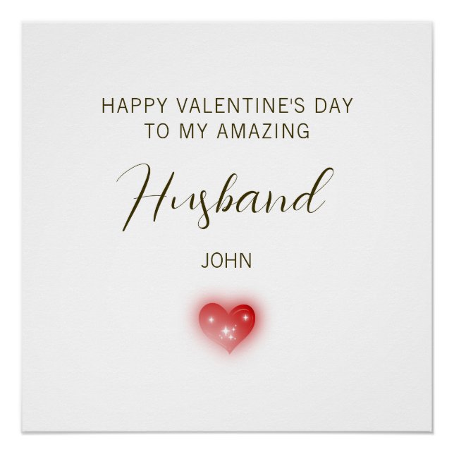 Poster Joyeuse Saint-Valentin à mon mari incroyable (Devant)