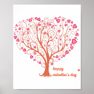 Poster Joyeuse Saint Valentin au coeur de l'arbre