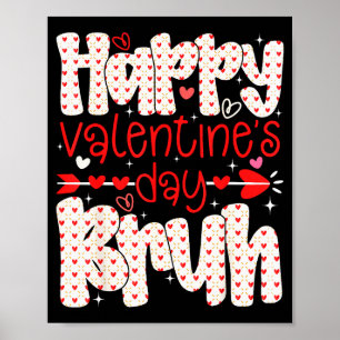 Poster Joyeuse Saint-Valentin Bruh Meme Cœur Rétro Garçon