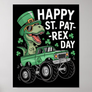 Poster Joyeuse St Pat-rex Patricks Day Dinosaure Monstre 