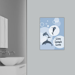 Poster Joyeusement Jumping Dolphins Live Laugh Love