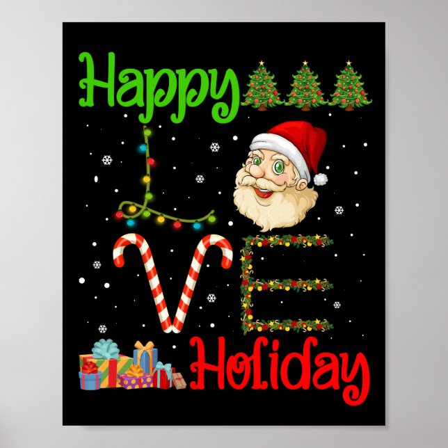 Poster Joyeuses Festives saison Noël Amour (Devant)