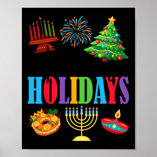 Poster Joyeuses fêtes Joyeux Noël Joyeux Hanoukka Happy (Devant)