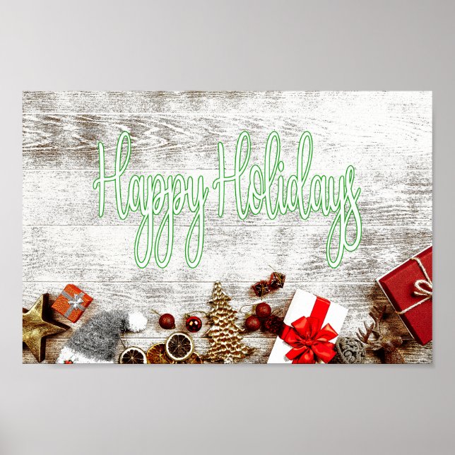 Poster Joyeuses Fêtes - Joyeux Noël, Meilleurs Vœux (Devant)