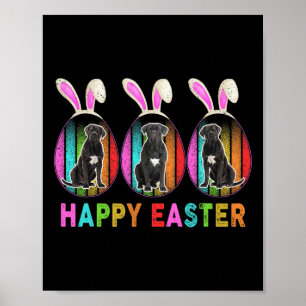 Poster Joyeuses Pâques Mignon Lapin Amateur de Chien Cane