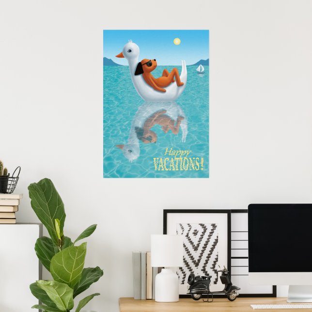 Poster Joyeuses Vacances ! (Bureau à domicile)