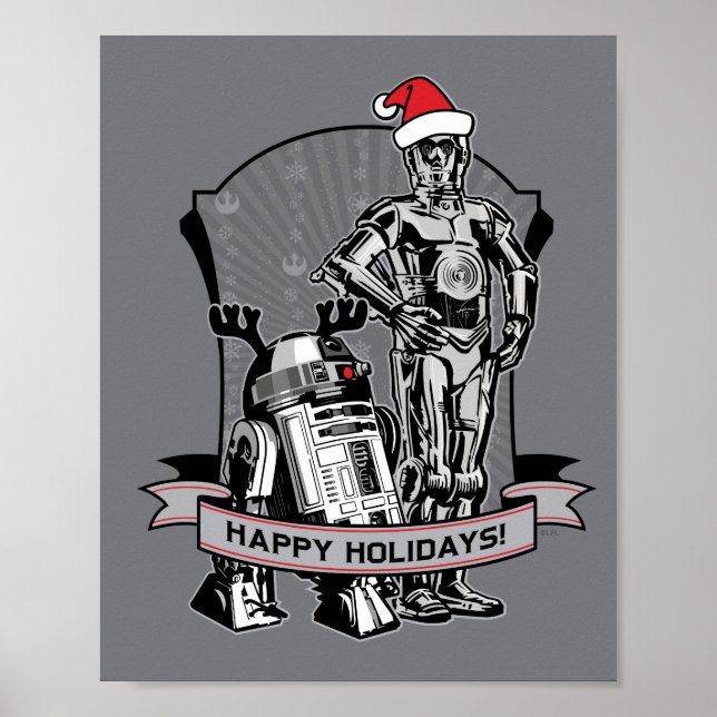 Poster Joyeuses Vacances De R2-D2 & C-2PO (Devant)