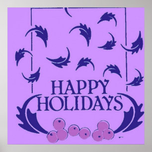 Poster Joyeuses vacances Holly