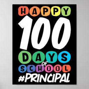Poster Joyeux 100 Jours De Principal De L'École