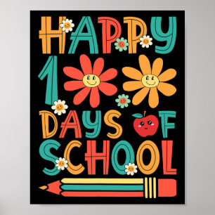 Poster Joyeux 100 Jours D'Enseignant Étudiant 100ème Jour