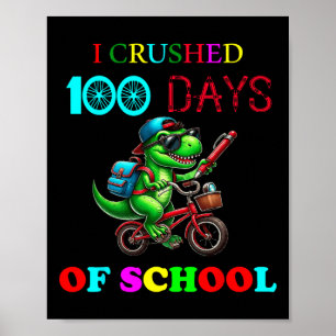 Poster Joyeux 100E Jours D'Enseignants Scolaires Vélo Enf