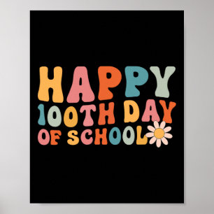 Poster Joyeux 100ème Jour De L'École 100 Jours Filles Plu