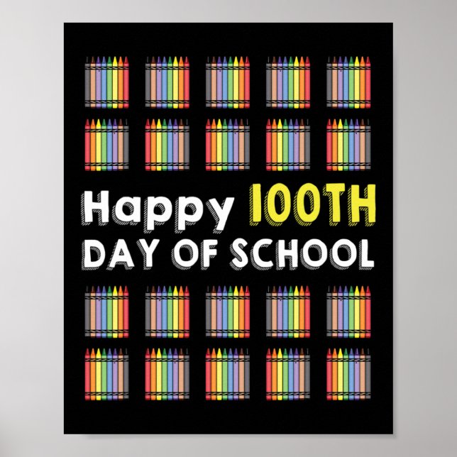 Poster Joyeux 100ème Jour De L'École Étudiant Amusant 100 (Devant)